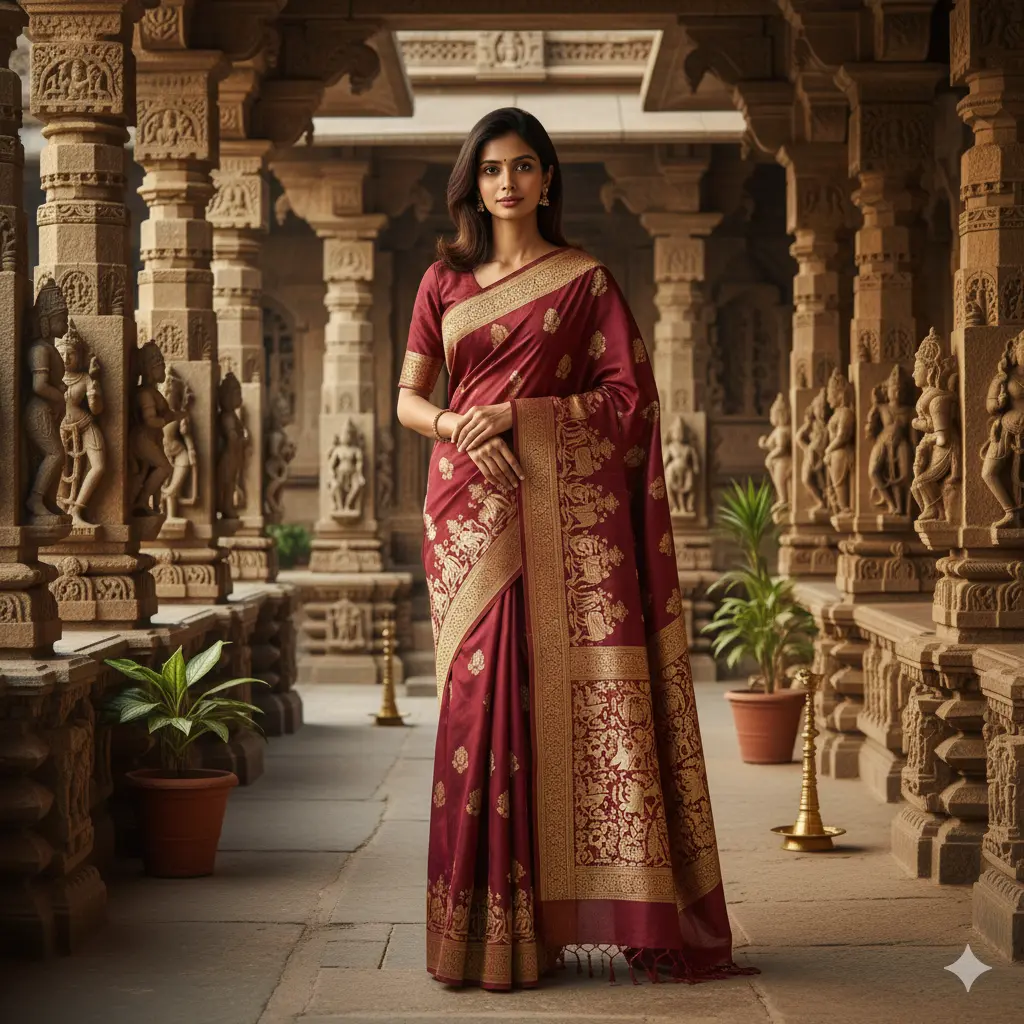 Baluchari saree generated by AI