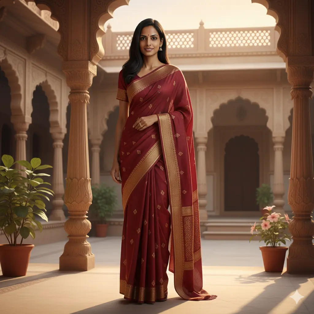 Maheshwari saree generated by AI